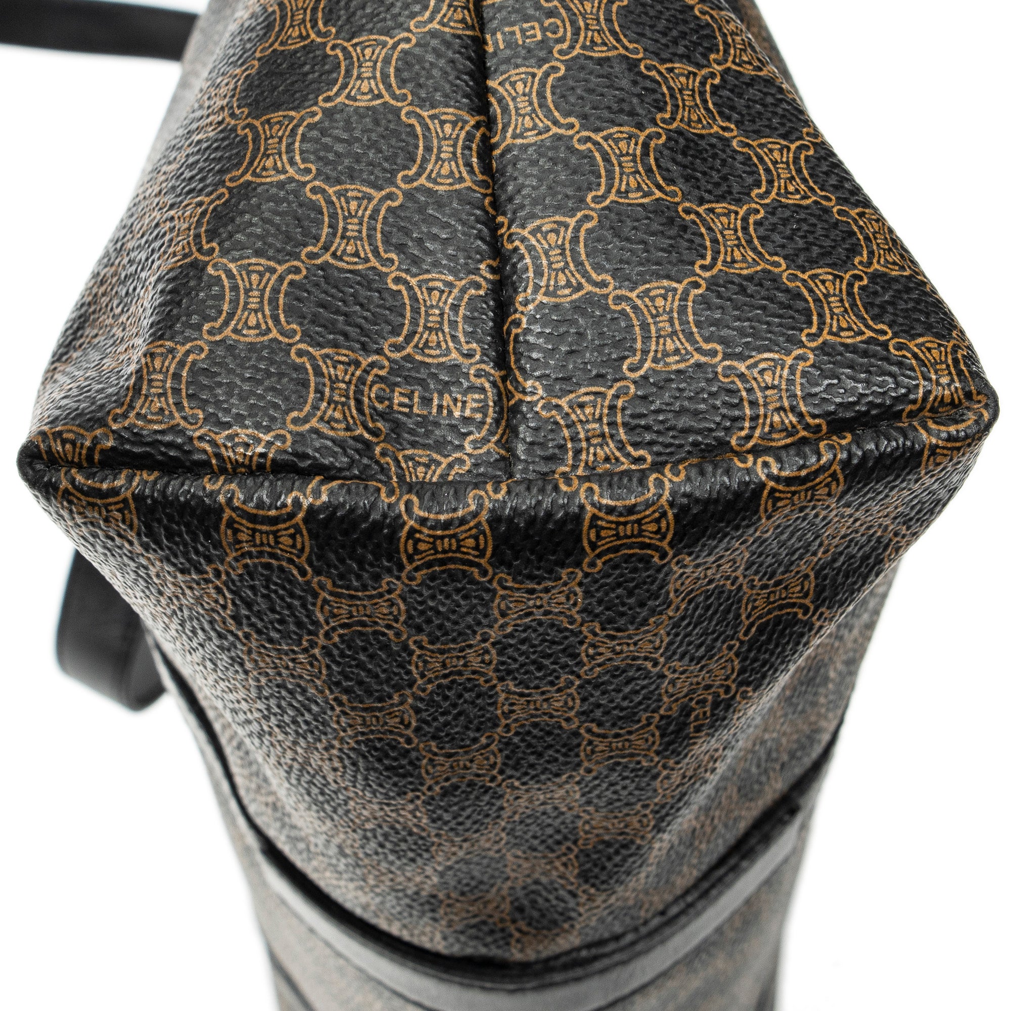 Shoulder Bag Shopping Tote Black Macadam Coated Canvas