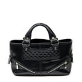 Handbag Biker Boogie Black Metallic Leather