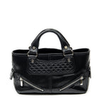 Handbag Biker Boogie Black Metallic Leather