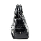 Handbag Biker Boogie Black Metallic Leather