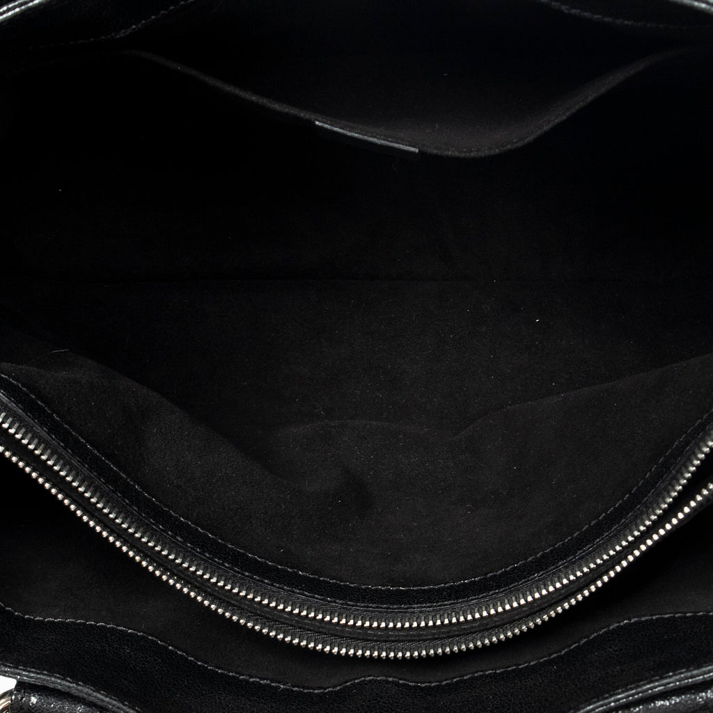 Handbag Biker Boogie Black Metallic Leather