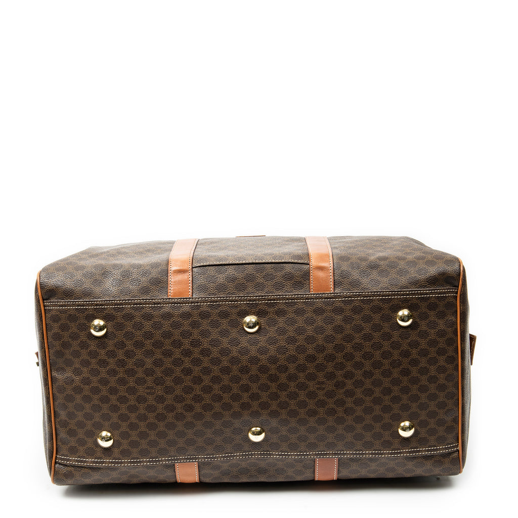 Travel Bag Vintage Medium Travel Boston Brown Macadam Coated Canvas