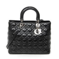 Shoulder Bag Large Lady Dior Zip Black Cannage Lambskin Leather