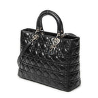 Shoulder Bag Large Lady Dior Zip Black Cannage Lambskin Leather