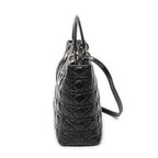 Shoulder Bag Large Lady Dior Zip Black Cannage Lambskin Leather