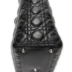 Shoulder Bag Large Lady Dior Zip Black Cannage Lambskin Leather