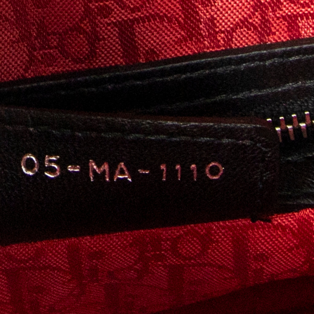 Shoulder Bag Large Lady Dior Zip Black Cannage Lambskin Leather