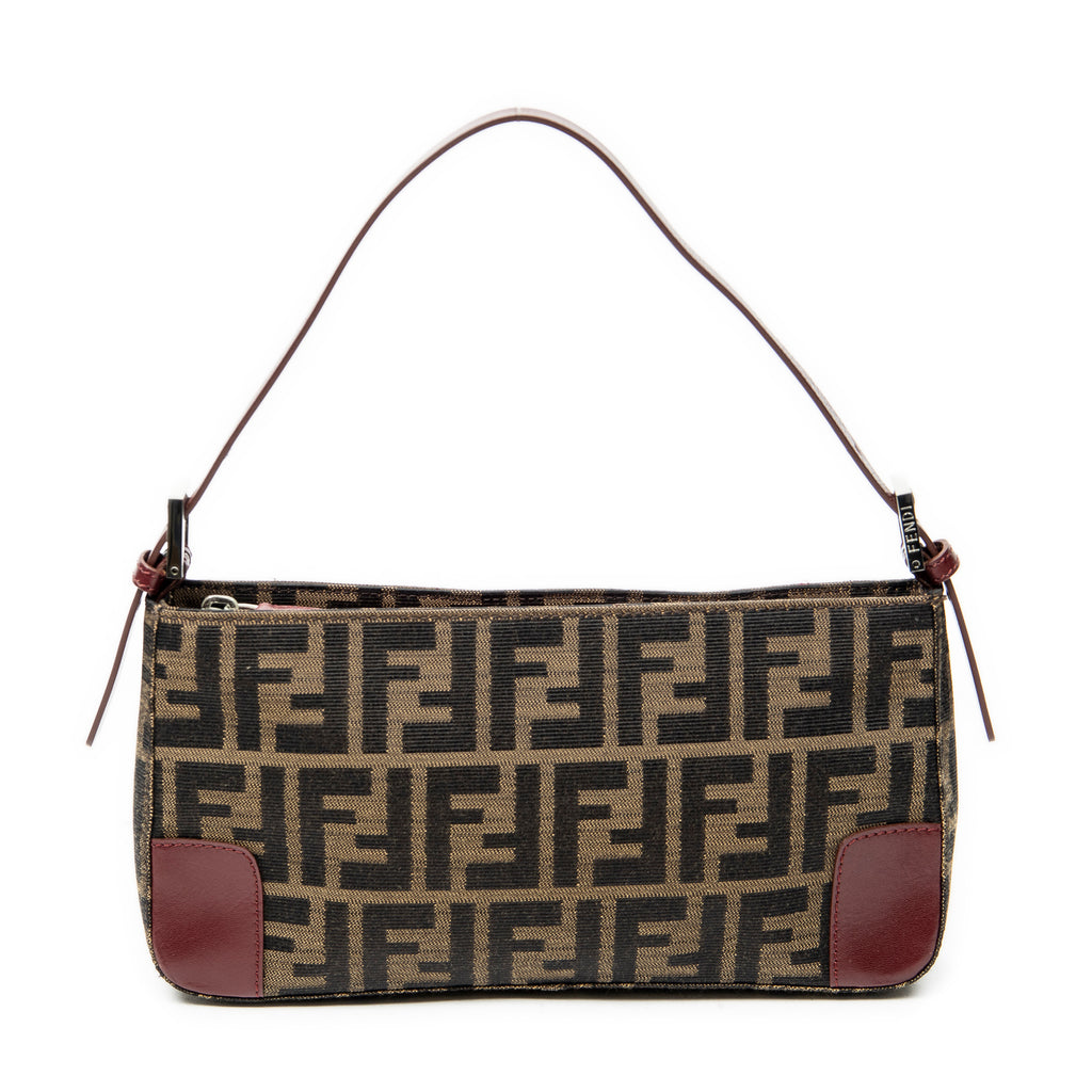 Shoulder Bag Zip Pochette Brown Zucca Canvas
