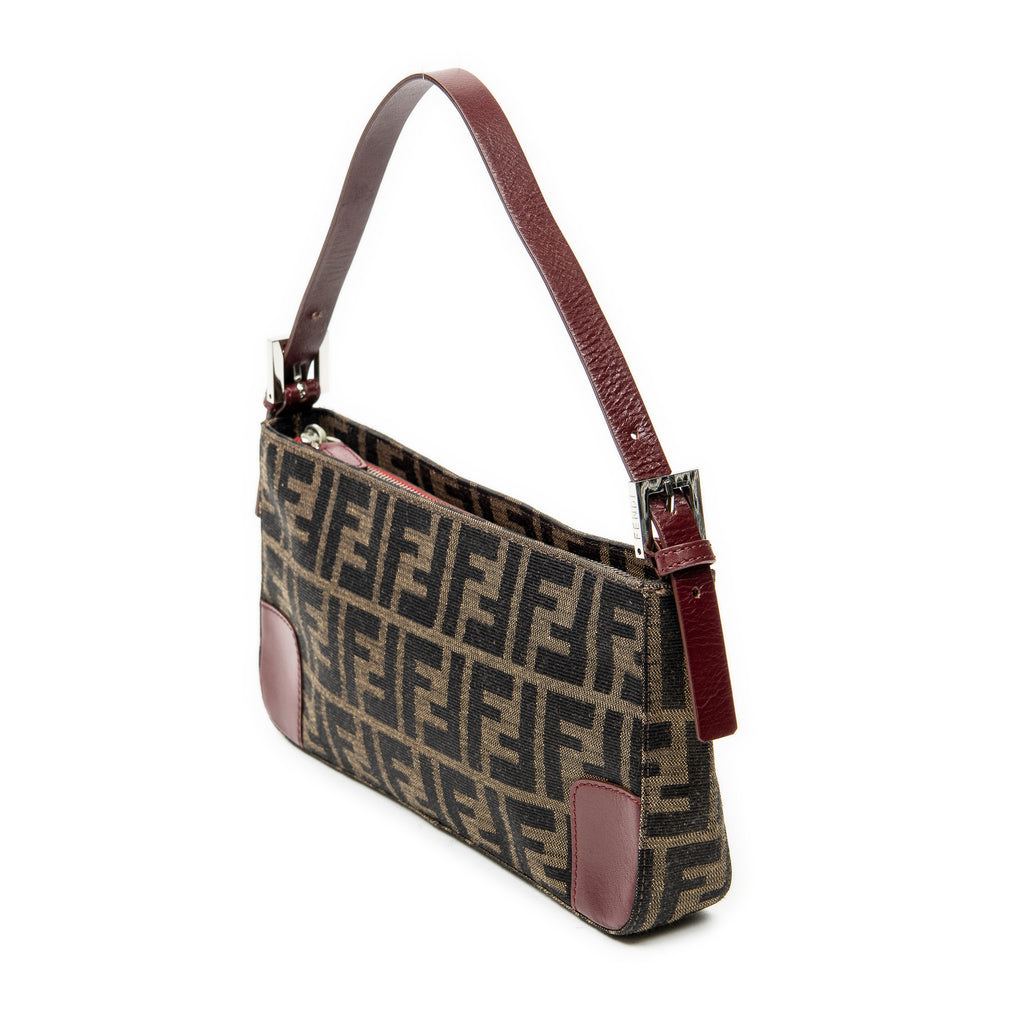 Shoulder Bag Zip Pochette Brown Zucca Canvas