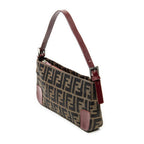 Shoulder Bag Zip Pochette Brown Zucca Canvas