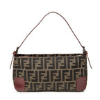 Shoulder Bag Zip Pochette Brown Zucca Canvas