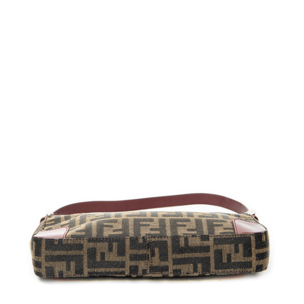 Shoulder Bag Zip Pochette Brown Zucca Canvas