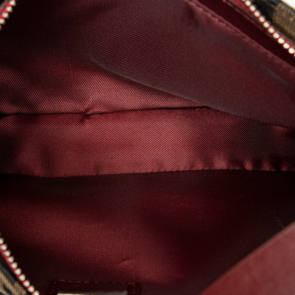 Shoulder Bag Zip Pochette Brown Zucca Canvas