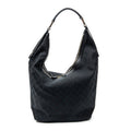 Shoulder Bag Vertical Zip Hobo Black Monogrammed Canvas