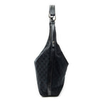 Shoulder Bag Vertical Zip Hobo Black Monogrammed Canvas