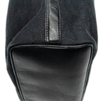 Shoulder Bag Vertical Zip Hobo Black Monogrammed Canvas
