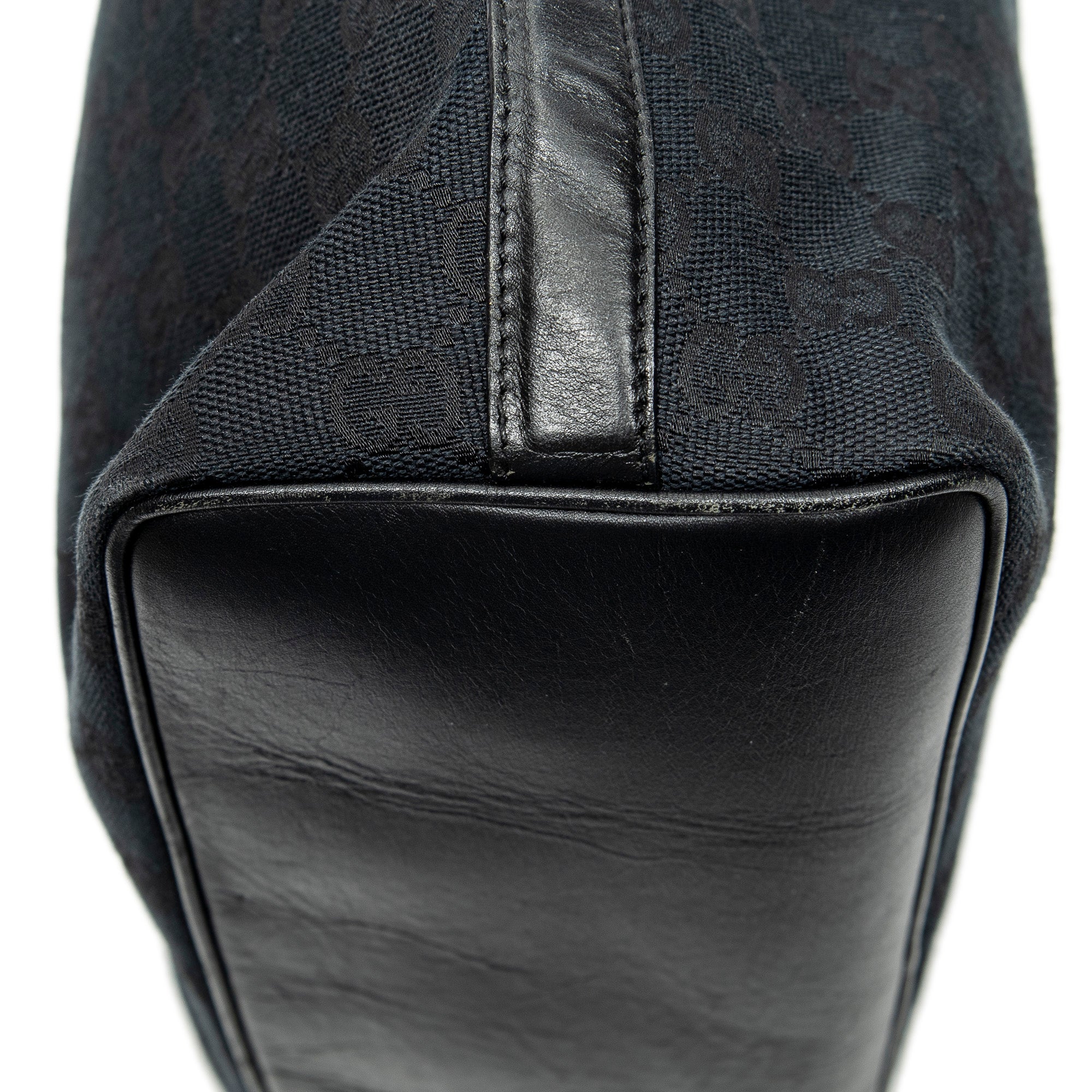 Shoulder Bag Vertical Zip Hobo Black Monogrammed Canvas