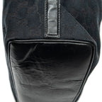 Shoulder Bag Vertical Zip Hobo Black Monogrammed Canvas