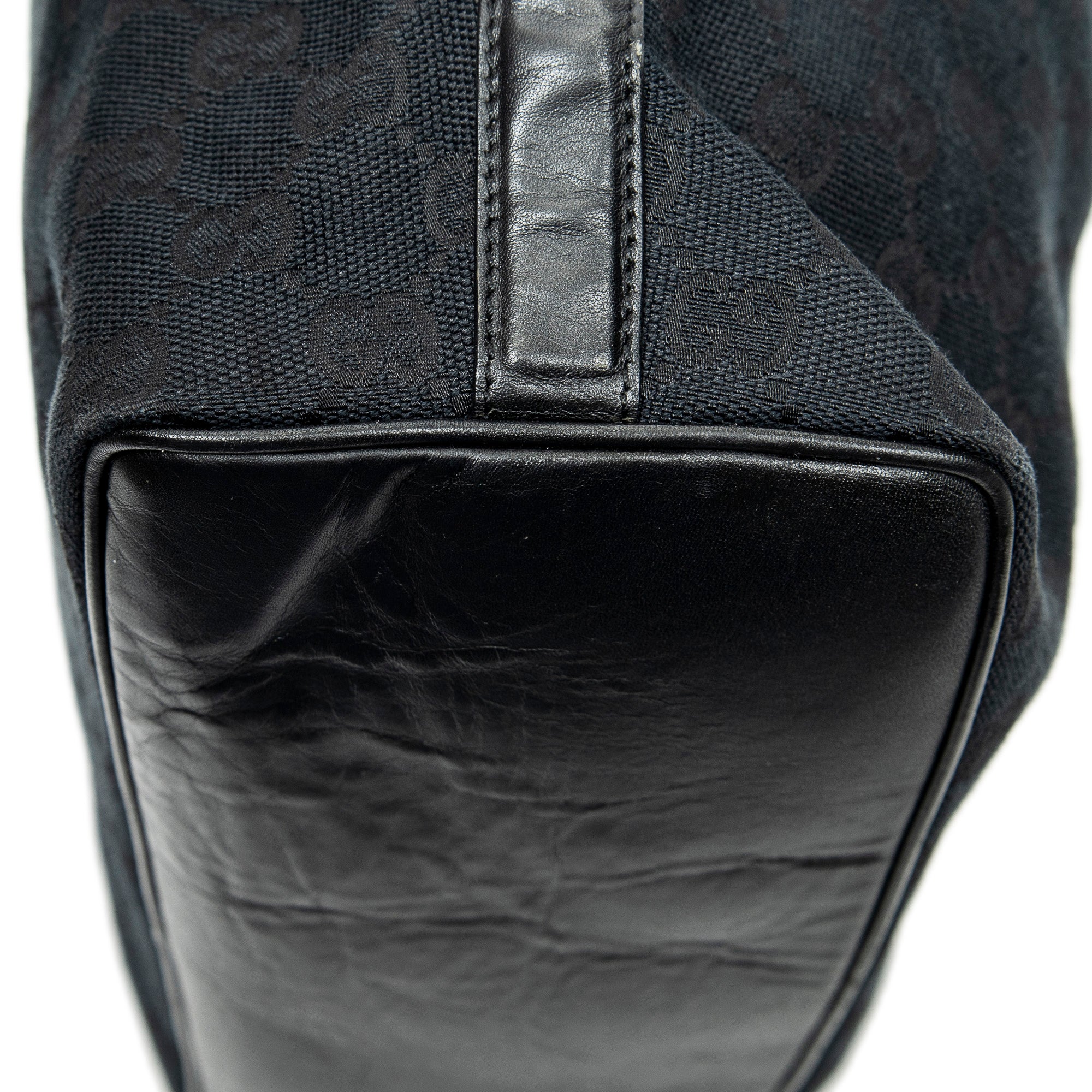 Shoulder Bag Vertical Zip Hobo Black Monogrammed Canvas