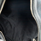 Shoulder Bag Vertical Zip Hobo Black Monogrammed Canvas