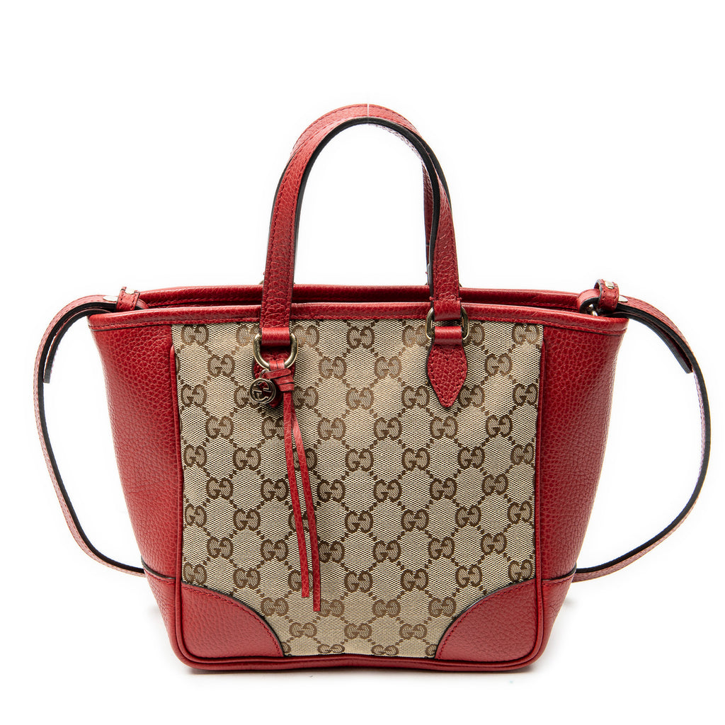 Shoulder Bag Small Bree Tote Red Monogrammed Canvas