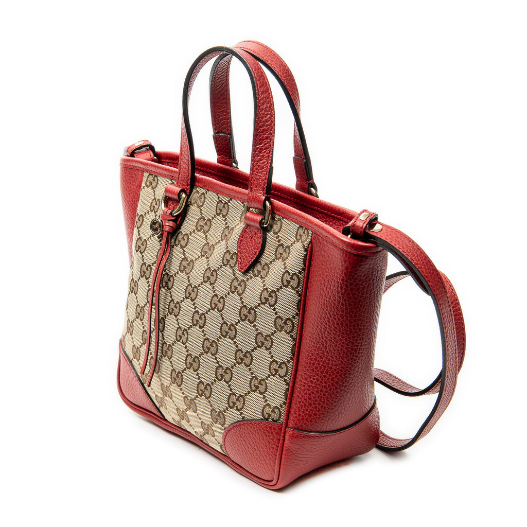 Shoulder Bag Small Bree Tote Red Monogrammed Canvas