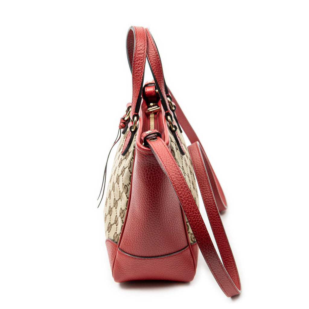 Shoulder Bag Small Bree Tote Red Monogrammed Canvas