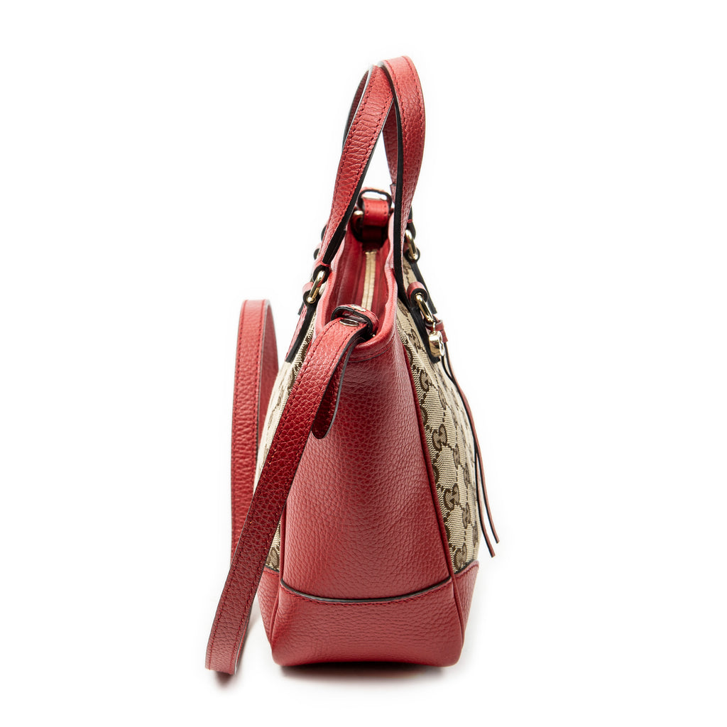 Shoulder Bag Small Bree Tote Red Monogrammed Canvas