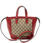 Shoulder Bag Small Bree Tote Red Monogrammed Canvas