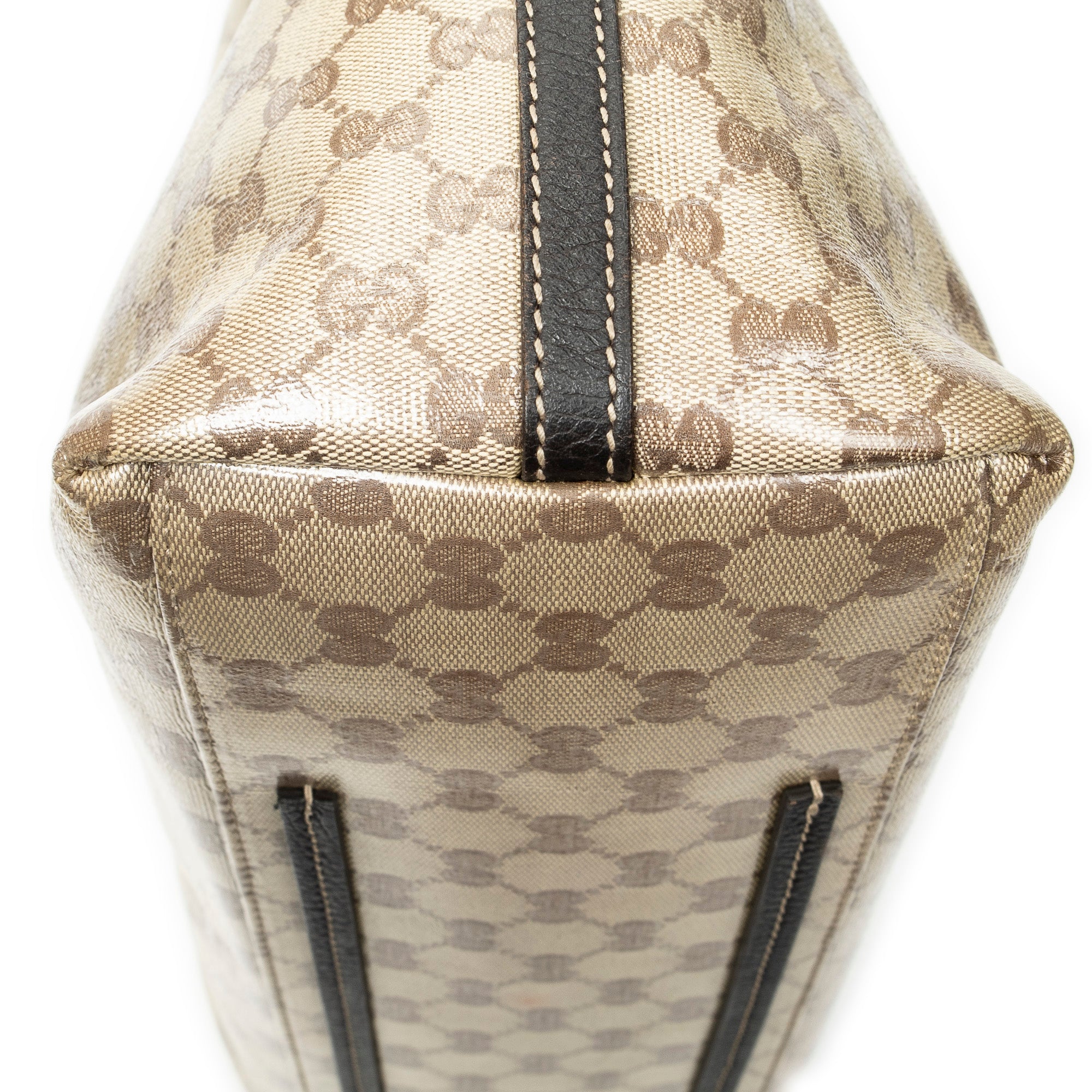 Bolso Bandolera Gifford Tote Lona Recubierta de Cristal Monogramada Marrón
