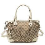 Shoulder Bag Sukey Top Handle Beige Monogrammed Canvas