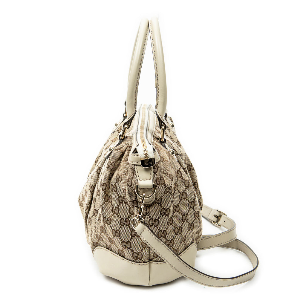 Shoulder Bag Sukey Top Handle Beige Monogrammed Canvas