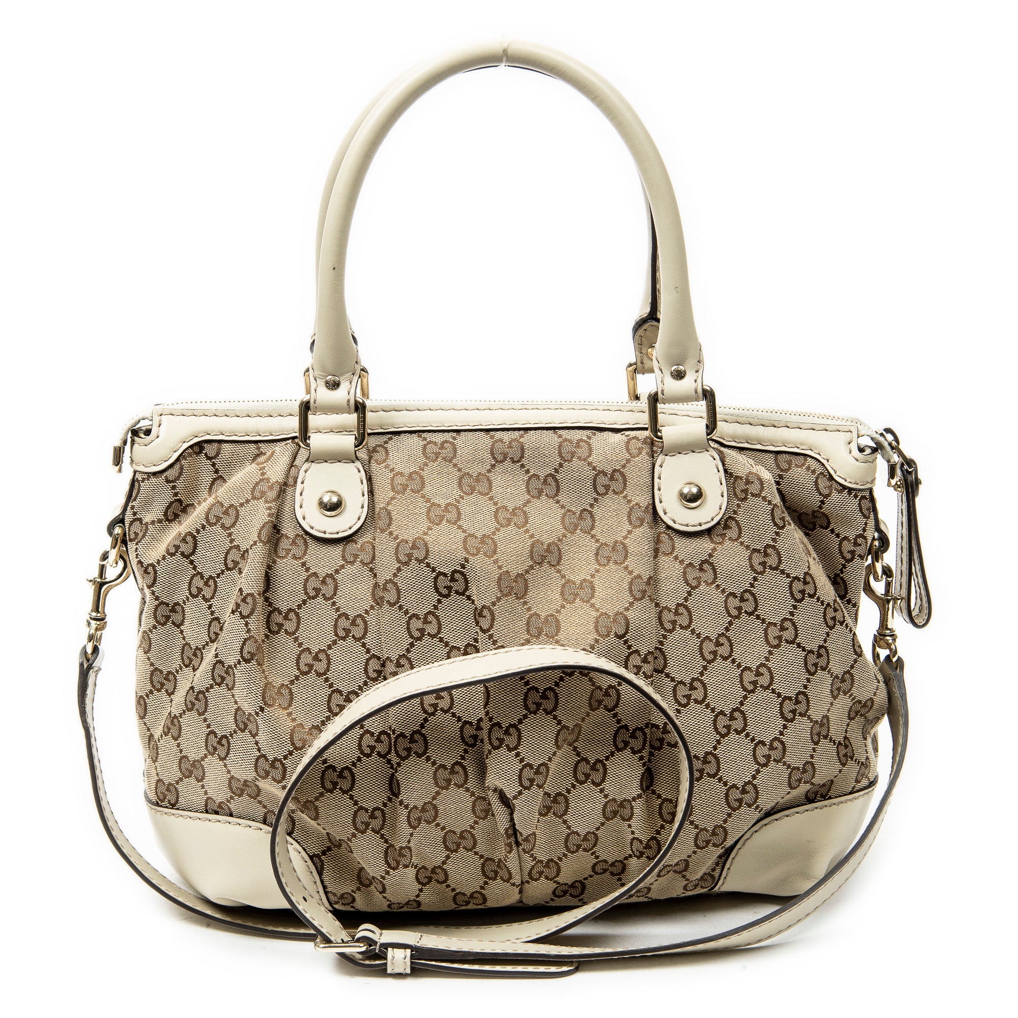 Shoulder Bag Sukey Top Handle Beige Monogrammed Canvas