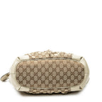 Bolso de Hombro Sukey Top Handle de Lona Monogrammed Beige