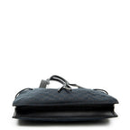 Shoulder Bag Square Tote Black Monogrammed Canvas