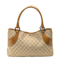 Shoulder Bag Horizontal Jacquard Tote Tan Monogrammed Canvas