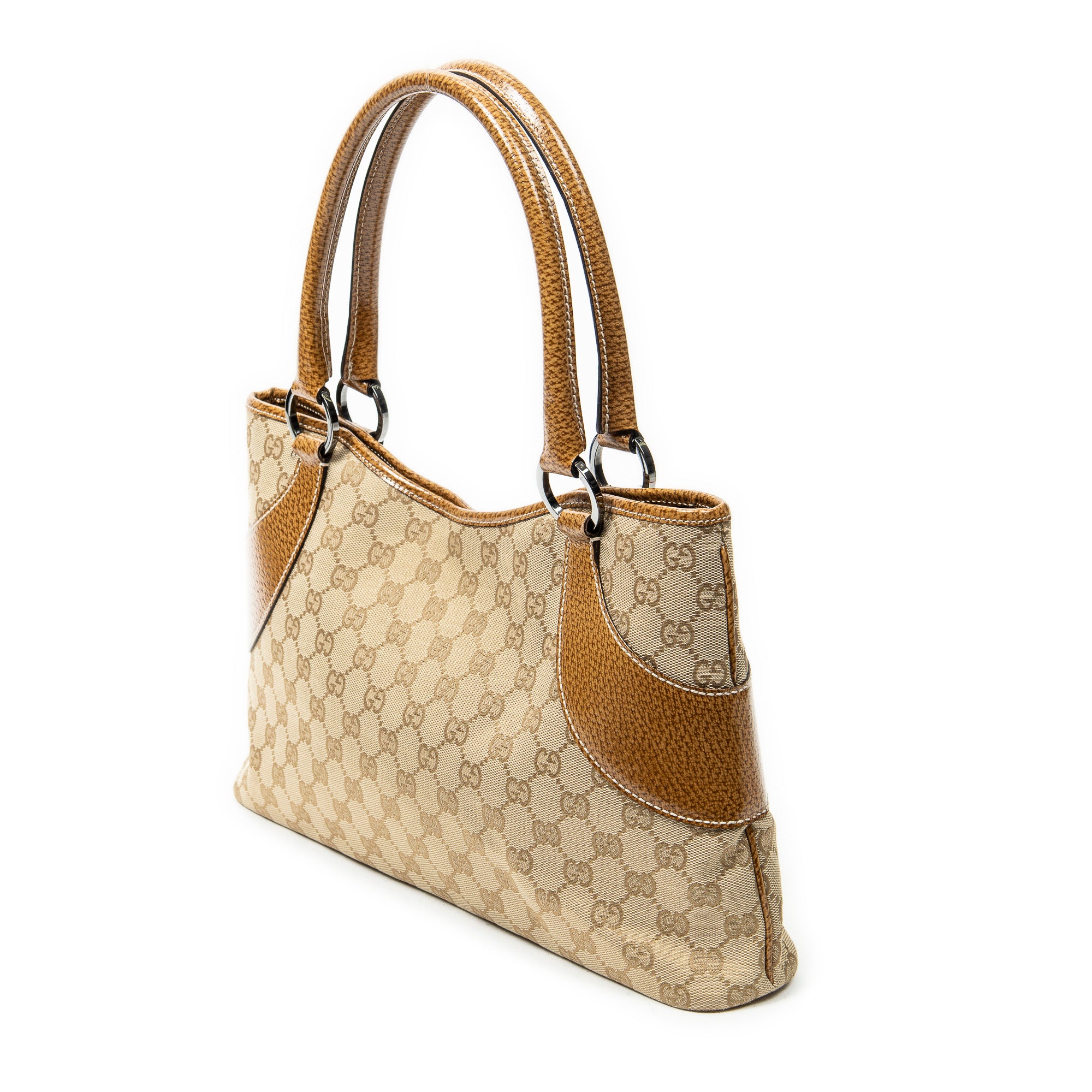 Shoulder Bag Horizontal Jacquard Tote Tan Monogrammed Canvas