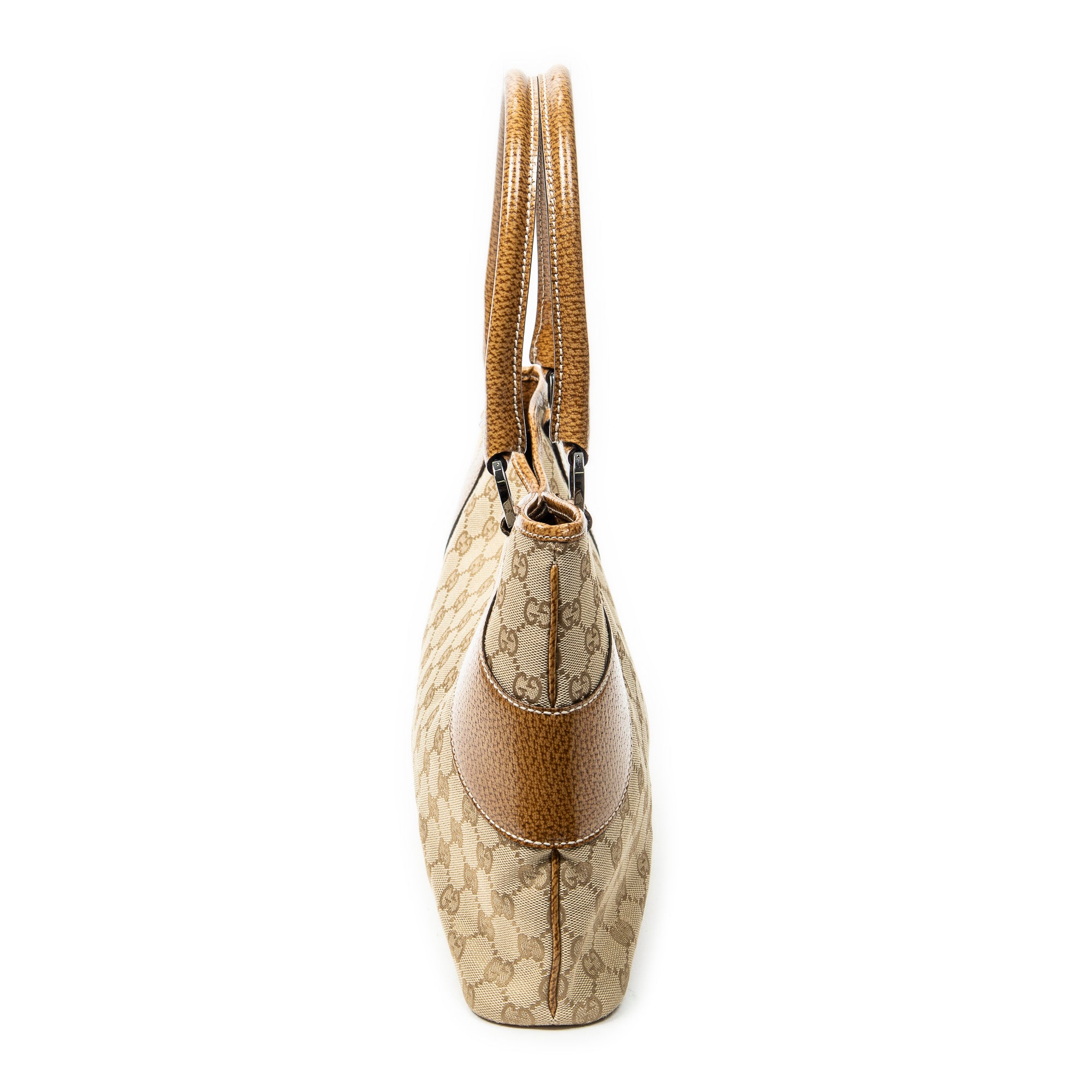 Shoulder Bag Horizontal Jacquard Tote Tan Monogrammed Canvas