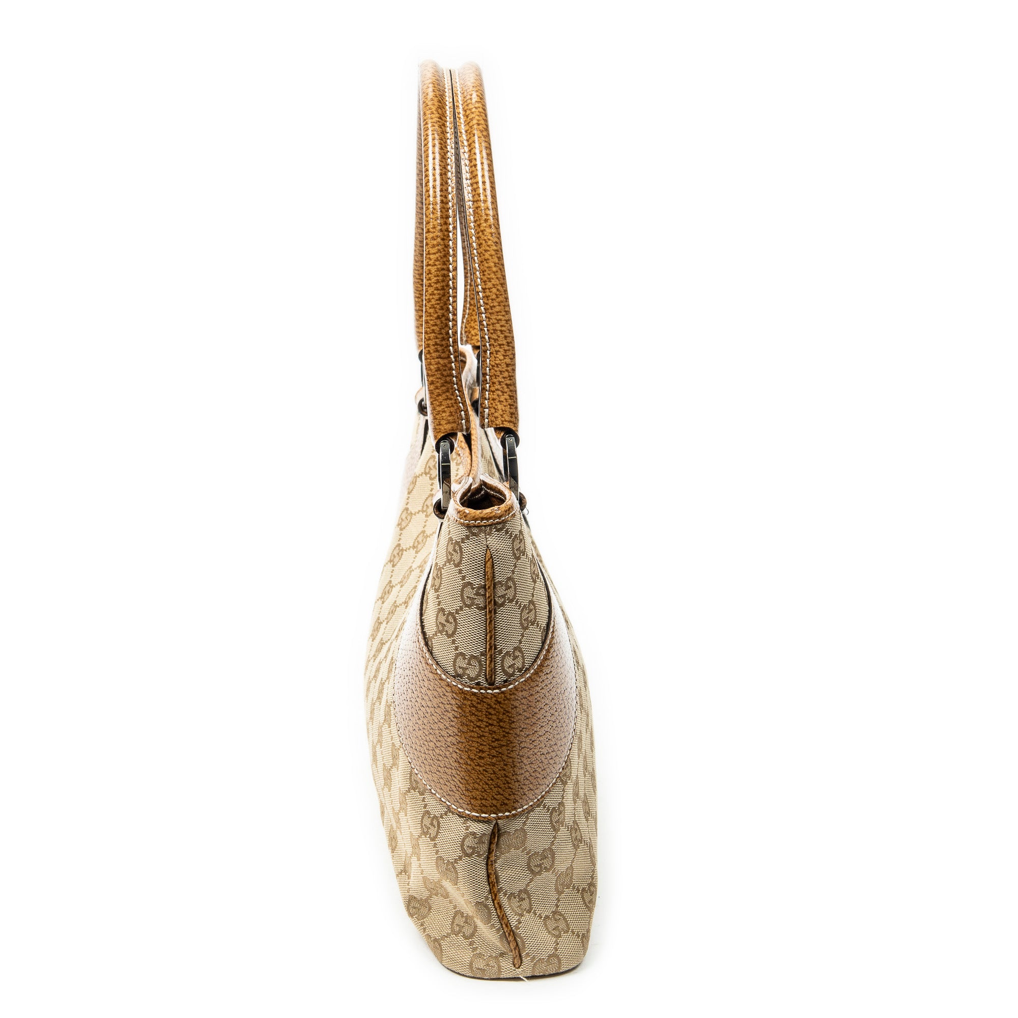 Shoulder Bag Horizontal Jacquard Tote Tan Monogrammed Canvas