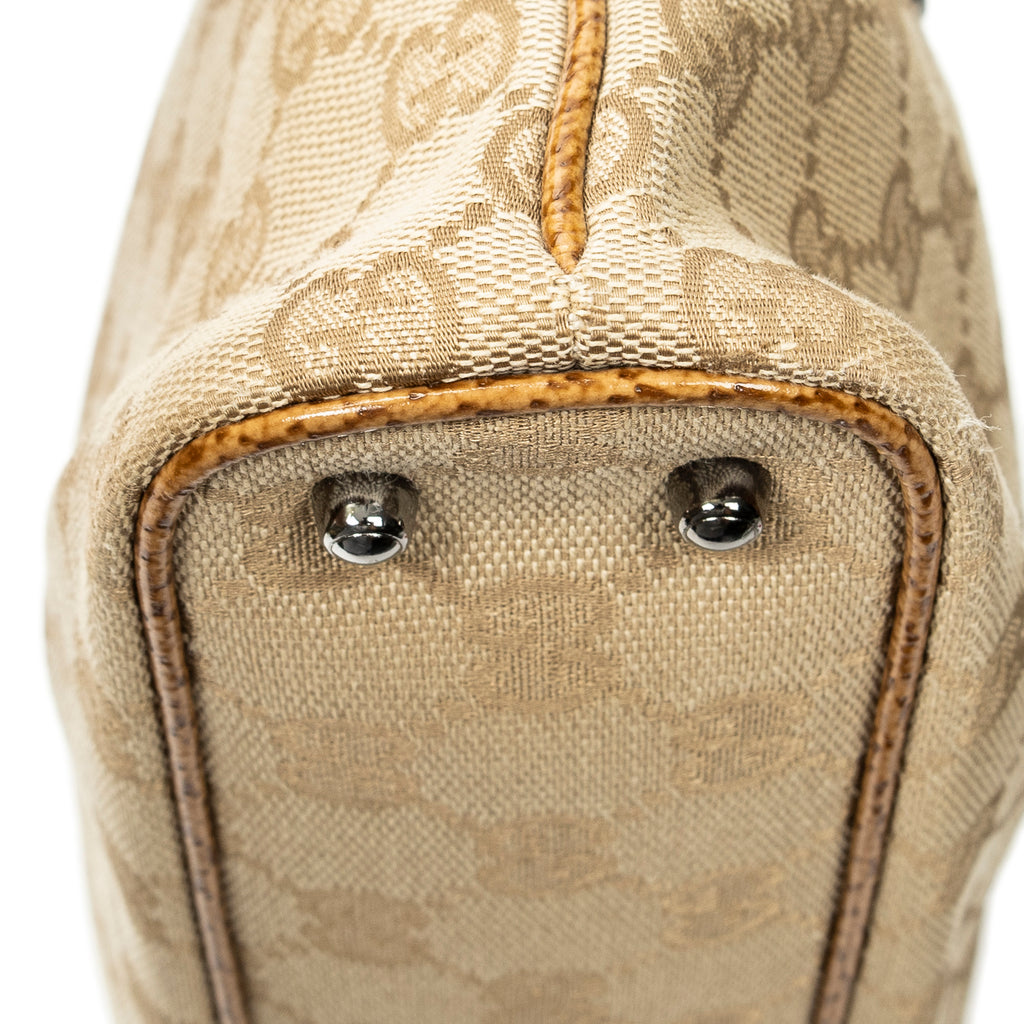 Shoulder Bag Horizontal Jacquard Tote Tan Monogrammed Canvas