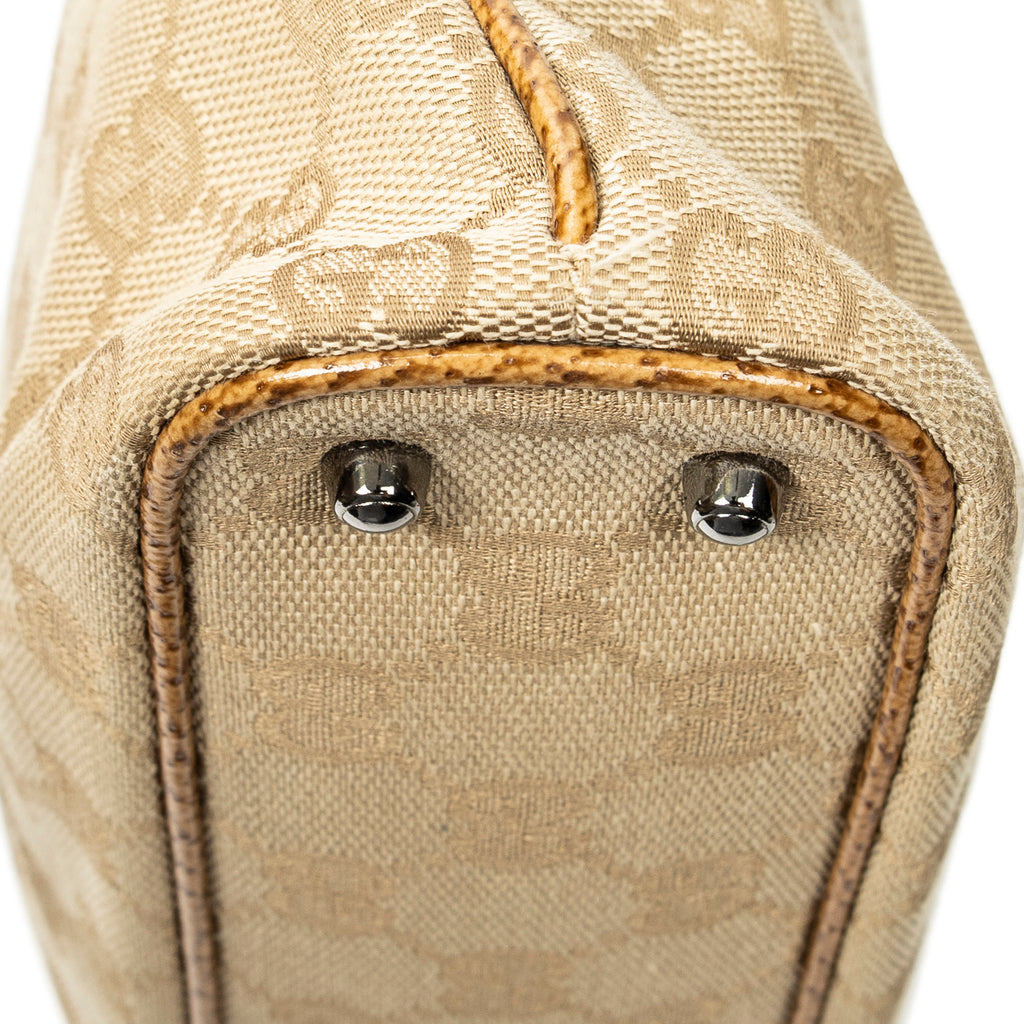 Shoulder Bag Horizontal Jacquard Tote Tan Monogrammed Canvas
