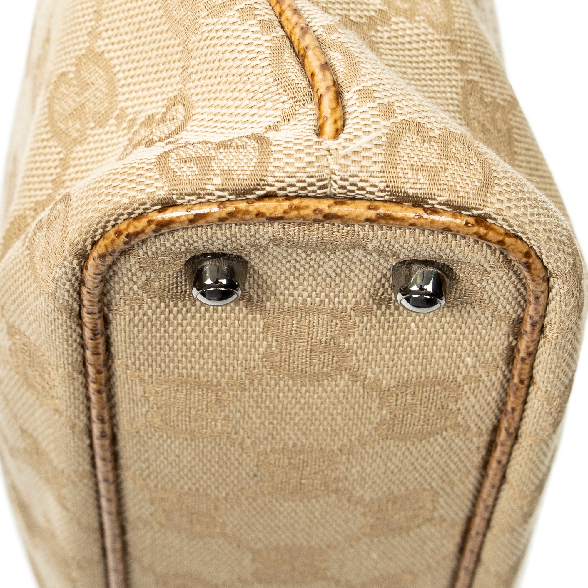 Shoulder Bag Horizontal Jacquard Tote Tan Monogrammed Canvas