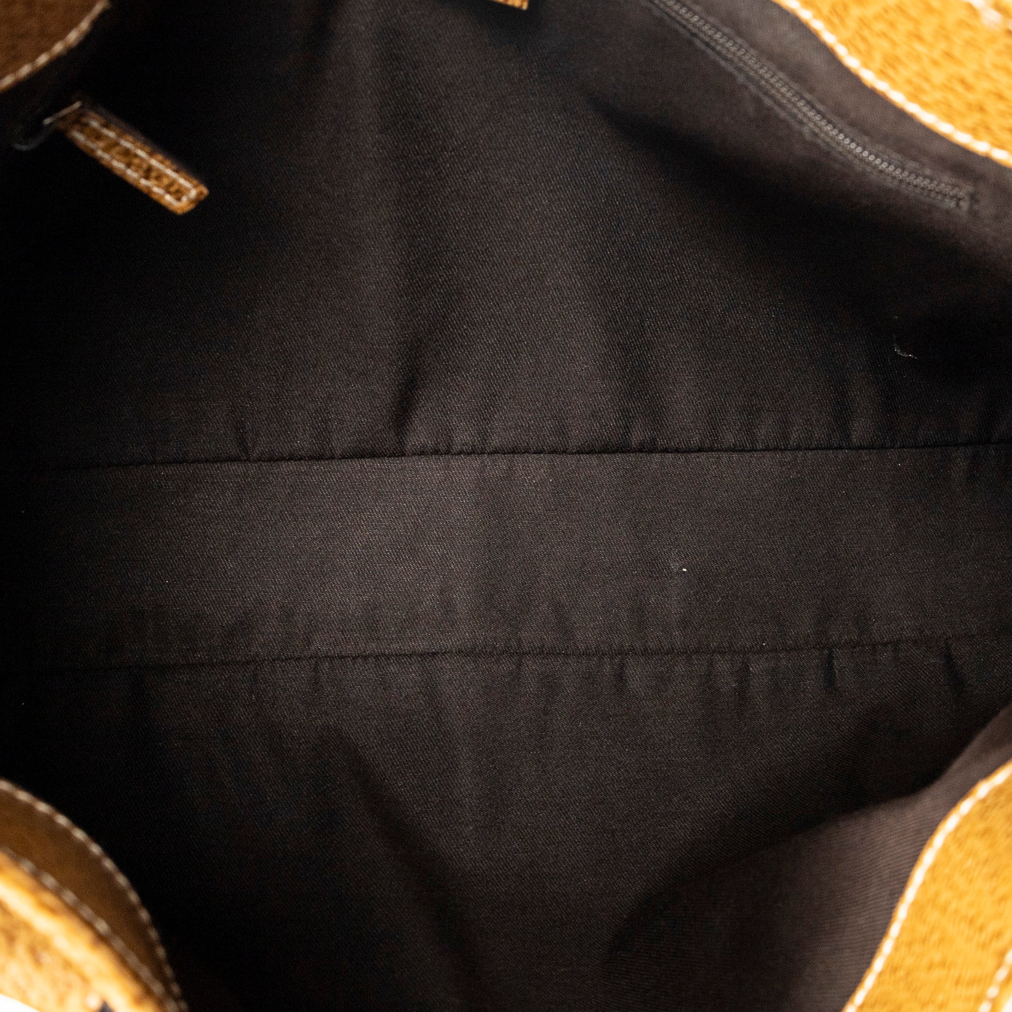 Shoulder Bag Horizontal Jacquard Tote Tan Monogrammed Canvas