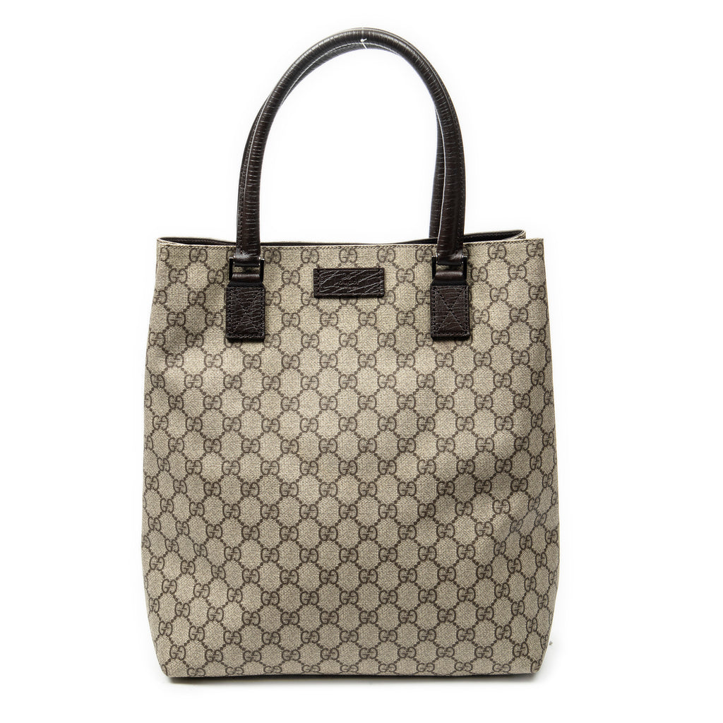 Shoulder Bag Vertical Tote Brown Supreme Coated Canvas