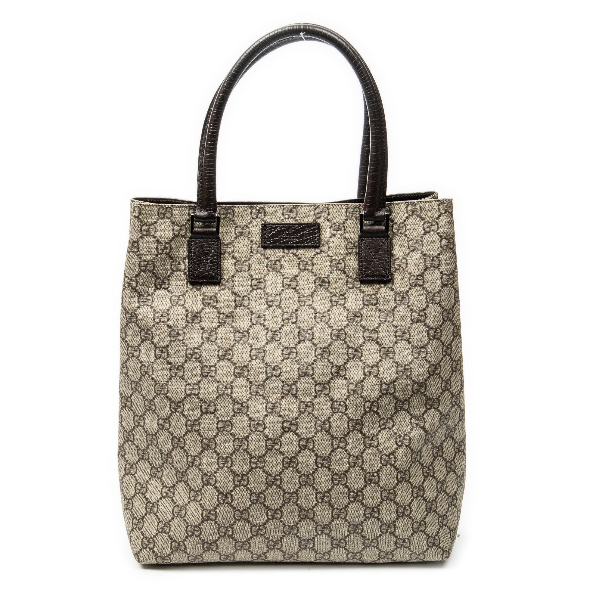 Shoulder Bag Vertical Tote Brown Supreme Coated Canvas