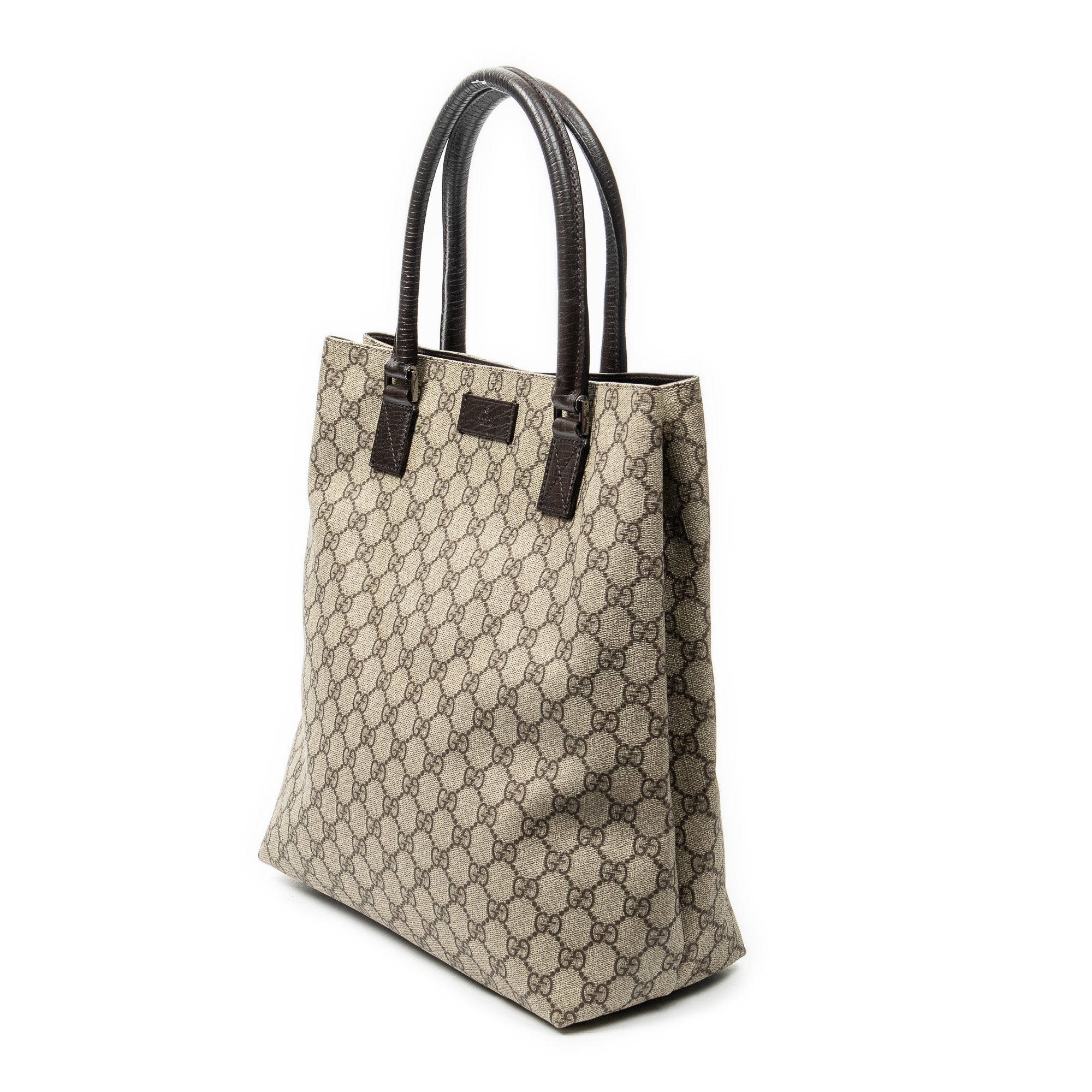 Shoulder Bag Vertical Tote Brown Supreme Coated Canvas