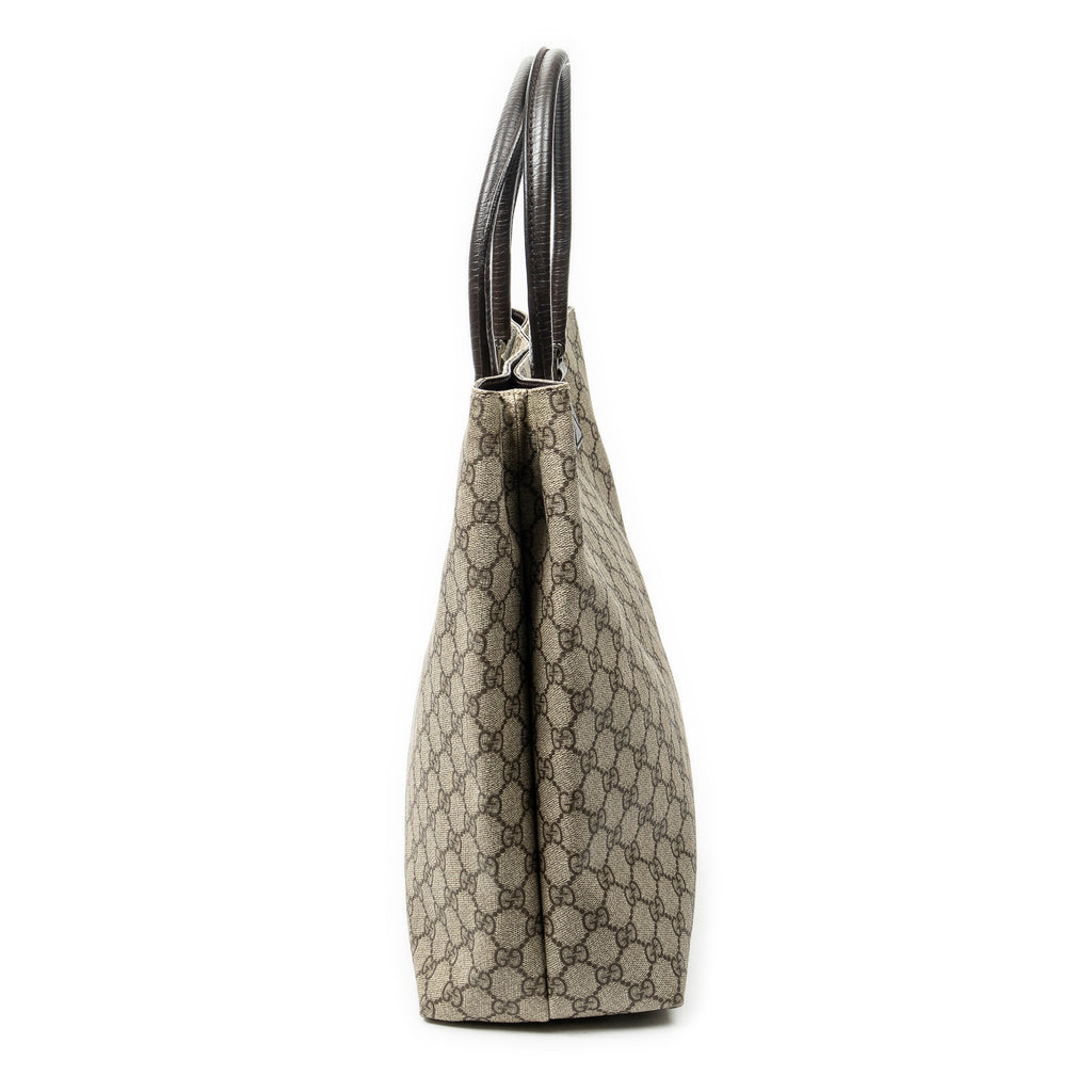 Shoulder Bag Vertical Tote Brown Supreme Coated Canvas