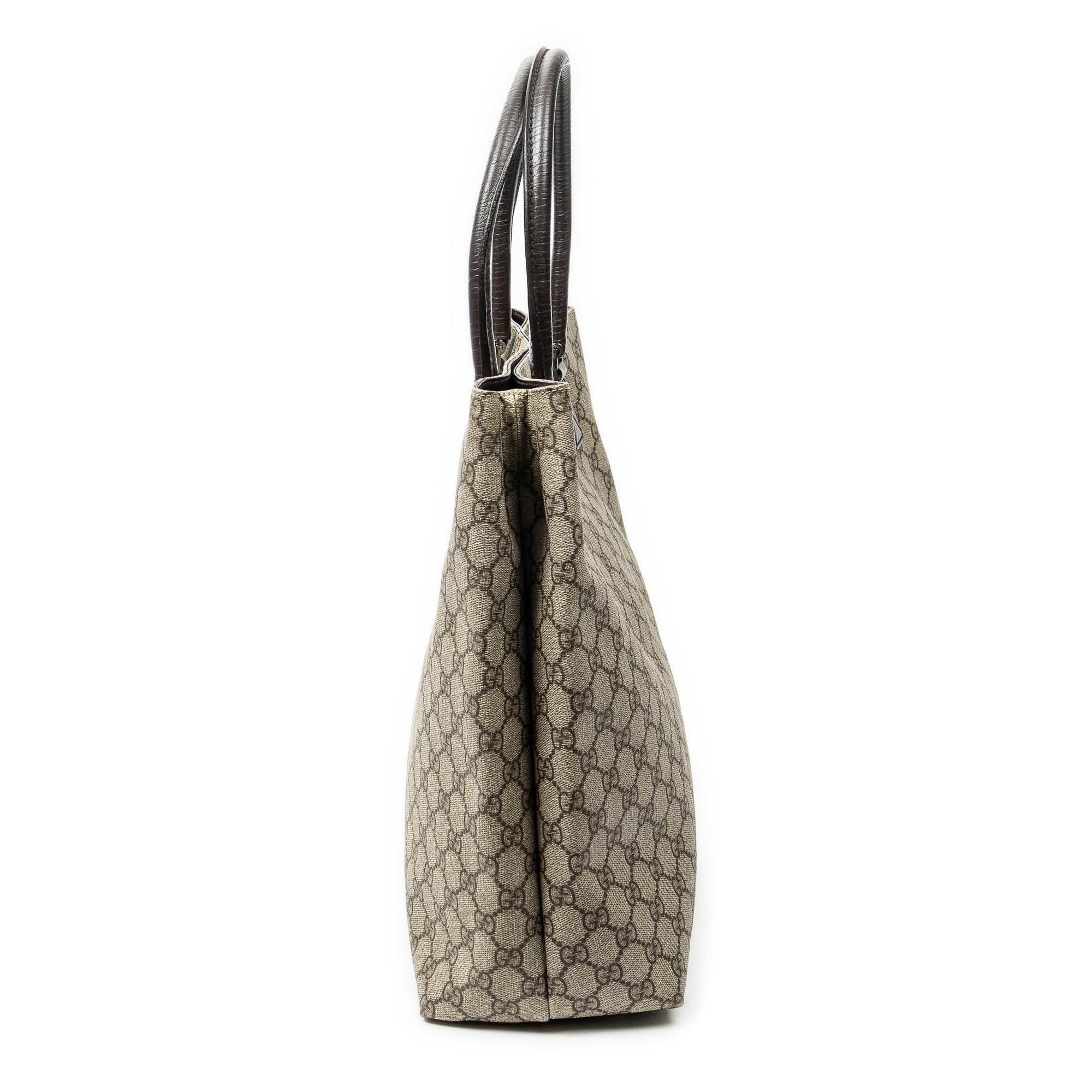 Shoulder Bag Vertical Tote Brown Supreme Coated Canvas