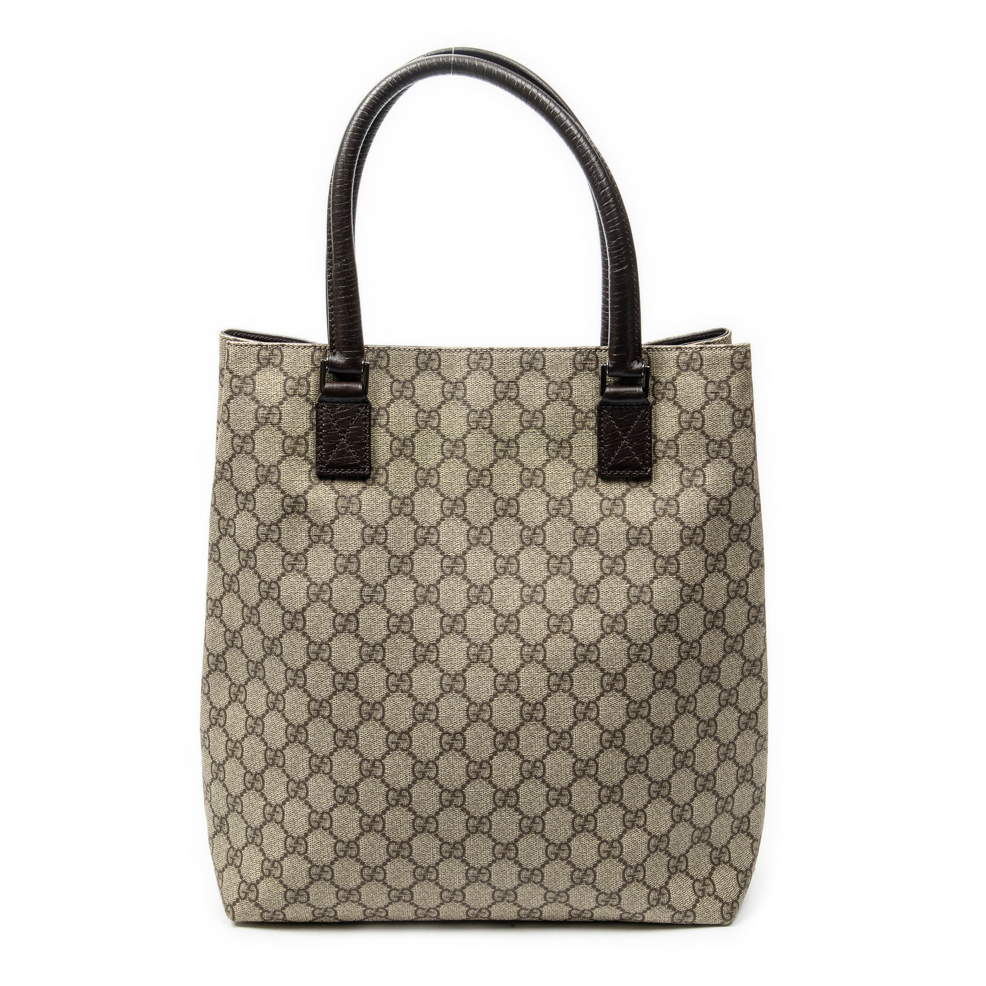 Shoulder Bag Vertical Tote Brown Supreme Coated Canvas