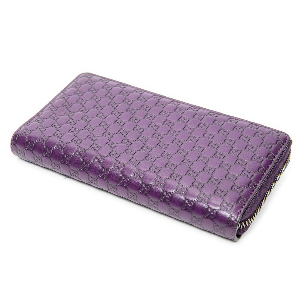 Wallet Zip Around Wallet Purple Microguccissima Leather